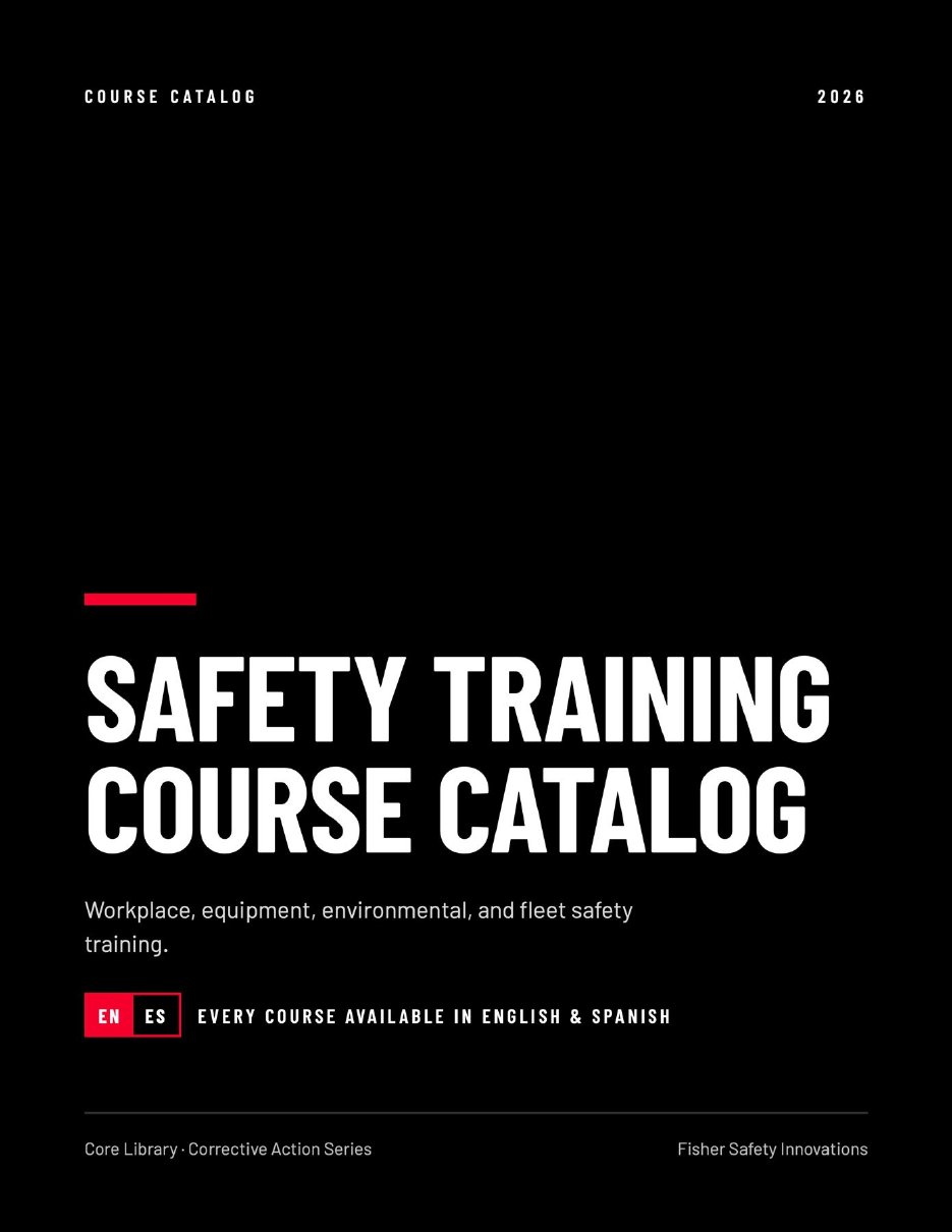 Cover of the Fisher Safety Innovations 2026 safety training course catalog