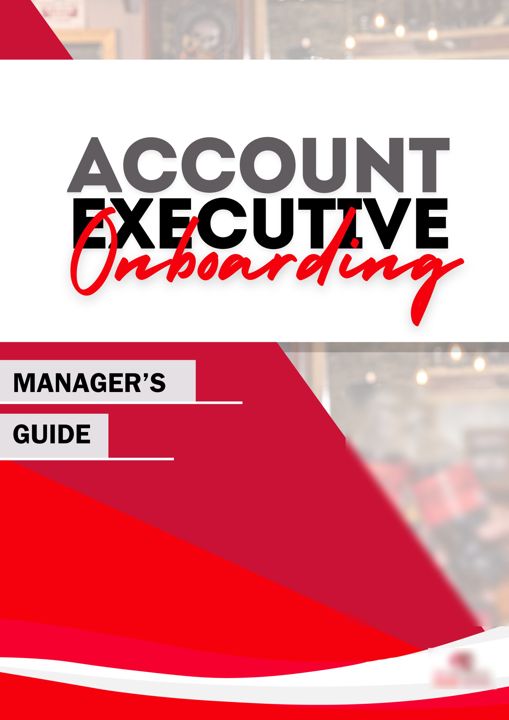 Cover of an account executive onboarding manager's guide